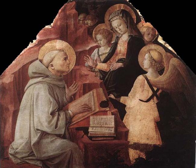 Fra Filippo Lippi The Virgin Appears to St Bernard Sweden oil painting art